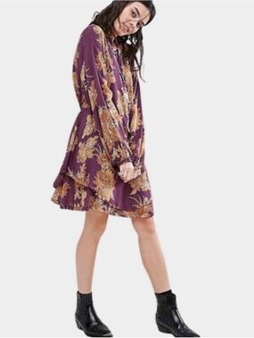 Free People Shake It Mini Dress - Berry Combo